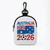 2026 Copa do Mundo de Futebol Transfronteiriça Bandeira Nacional Fone de Ouvido com Fio Bolsa de Armazenamento Bolsa de Transporte Portátil Porta-Cartões Porta-Moedas