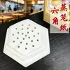 Papel hexagonal para cozinhar no vapor para dim sum, pães cozidos no vapor e lanches; papel descartável para vaporizador absorvente de óleo e à prova de óleo