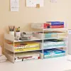 Organizador de arquivos de mesa multicamadas, estante de livros de armazenamento multicamadas, prateleira de armazenamento, material de escritório