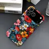 Venta Caliente de Amazon Flores de Colores Plantas Manzana 18pm Funda para Teléfono Funda de Película Frosted Dos en Uno iPhone16