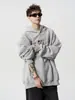 Moletom Bordado com Design de Marca Tendência Masculino Outono e Inverno Veludo Hoodie Pesado Jaqueta Solta Estilo Americano High Street para Casal