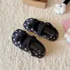 Zapatos de Ballet Pequeños de Cuero Versátiles con Lunares Estilo Coreano para Niñas 2026 Otoño Nueva Moda Suela Suave Versátiles Zapatos de Princesa para Bebé