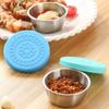 Suministro directo de fábrica acero inoxidable 304 50ml tapa de silicona plato para salsa plato para condimentos de uso doméstico ketchup conservación plato pequeño