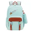 Mochila escolar para mujer, estilo coreano, estilo universitario moderno, mochila escolar de bloques de color, mochila casual de gran capacidad para viajes al aire libre