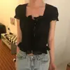 Camisa de Manga Corta con Volantes y Pliegues para Mujer de Moda Juvenil de Gama Alta de Dongdaemun, Corea