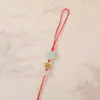 Corda para Pendurar Trevo da Sorte Verde de Quatro Folhas com Nó Auspicioso, Corda Curta para Pendurar, Acessório de Celular Estilo Chinês Feito à Mão, Corda para Pendurar Presente Feito à Mão da Sorte