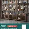Estantería Multiusos de Madera Maciza Estilo Chino Estante para Almacenamiento de Té Olmo Adorno de Partición Oficina Salón de Té Gabinete de Exhibición de Almacenamiento