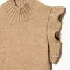 Nuevo Producto Primavera 2026, Dulce y Fresco, Diseño de Nicho, Suave y Casual, de Cuello Alto, Chaleco de Punto sin Mangas para Mujer