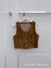 Em estoque Série MIU "Shenzhen Nanyou" colete de terno em camurça + saia midi design de letra bordada tridimensional jovem