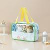Bolsa de Cosméticos de PVC Transparente Portátil de Viagem Bolsa de Lavar Dupla Camada Bolsa de Armazenamento Separada para Seco e Molhado Impermeável Bolsa de Natação com Desenho