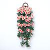 Simulação Rosa Rattan Flor Artificial Cesta Pendurada Planta Decorativa Flor Videira Flor De Plástico Videira Interior Sala De Estar Pendurado Na Parede