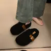 Diadema de Invierno Pantuflas para Mujer Pantuflas de Media Temporada para Exteriores Pantuflas de Algodón Estilo Nuevo Cálido Aumento de Altura Interior Añadir 2026 Piel Suela Gruesa Moda