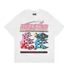 Hermosa Moda Hell Star Ins Mismo Estilo Vintage Estampado Top para Hombre y Mujer Casual a la Moda Algodón Puro Lavable Camiseta de Manga Corta
