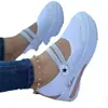 Zapatos Casuales de Talla Grande de Comercio Exterior 2026 Primavera/Otoño Cuña Suela Gruesa Punta Redonda Europea/Americana Flyknit Transpirables Slip-on En Stock Individual