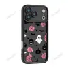 Funda de teléfono de murciélago fantasma rosa y negro para Apple 18 Pro Max, temática de Halloween, con una ventana grande, resistente a caídas y hecha de silicona mate