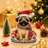 Llavero de Pintura de Diamantes DIY Navideño, Colgante de Animales Lindos con Arte de Diamantes, Decoración Hecha a Mano con Pedrería, Regalo Navideño Transfronterizo