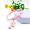 Collar para gato con cadena floral a cuadros, ajustable, anti-asfixia, cadena para cuello de gato, suministro en stock