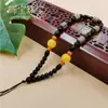 Joias, peça de mão com contas de madeira de asa de frango, cordão para pendurar, artefato cultural, cordão anti-queda, jadeíta, peça de mão de jade branco, estilingue, estilo chinês