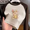 Camiseta Base de Cuello Redondo para Niñas, Top Interior Elegante para Niños, Camiseta Térmica de Forro Polar para Niños Grandes, Manga Larga Raglán, Novedad Otoño/Invierno