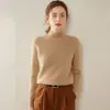 Suéter de Cachemira para Mujer Otoño/Invierno 2026 con Cuello Medio Alto, Diseño Versátil, Suéter de Punto de Lana como Capa Interior