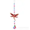 Atrapasoles de Cristal con Diamantes, Libélula Roja, Mariposa Colorida Adorno Colgante para Coche DIY, Carrillón de Viento Arcoíris para Jardín Exterior, Suministro Transfronterizo