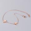 Y35 venta al por mayor de fábrica Ola coreana con mariposa de oro rosa Mori personalidad simple dulce Joyería de pie coreana dulce