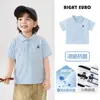 Polo Europeu Right para Meninos Manga Curta Camiseta de Verão 2026 Nova Roupa Infantil para Crianças Pequenas Verão Meia-Manga Tendência