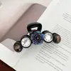 Pinza de Garra de Flor de Pedrería Brillante de Gama Alta Perla Clip para Cabello de Mujer 2026 Nuevo Clip de Tiburón para la Parte Posterior de la Cabeza Pasador Accesorios para el Cabello