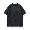 Verano Suelto Nuevo Casual Cuello Redondo Versátil Manga Corta Tops Camiseta Berlín Ropa Sencilla Marca de Moda Hombre Negro