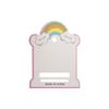 8.5X11.3Cm Tarjeta de Cartulina Blanca Impresa a Color con Nubes y Ligas para el Cabello de Arcoíris y Set de Pinzas para el Cabello Tarjeta Decoración Cartulina