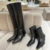 Botas altas largas ajustadas de moda, botines, botas de moda, botines de tobillo de nicho de moda, botas largas de invierno de tacón de gato de tubo alto 2026 para mujer