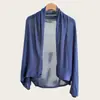 Chal cárdigan de punto casual estilo francés de seda helada para mujer, chaqueta fina de manga murciélago para primavera y otoño, chaleco protector solar para aire acondicionado