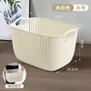 Cesta de armazenamento de mesa de imitação de rattan para uso doméstico, organizador de itens diversos para banheiro, cesta de plástico para lanches de cozinha e sala de estar