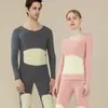 Roupa íntima térmica de veludo com forro de fleece, espessa, sem costura, justa, roupas de outono, calça comprida, patch interno, conjunto de casal, masculino