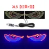 Adesivos de carro com luz de olho de diabo dinâmicos usb transfronteiriços, display LED, luzes de vidro dianteiro e traseiro de caminhão