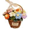 Regalos de Flores de Hilo, Cesta de Mano de Comercio Exterior Más Vendida de Amazon, Pompones de Flores Tejidas, Margaritas Pequeñas, Decoración de Flores Artificiales