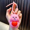 Chaveiro de Animal em Formato de Coração para Você, Chaveiro Squishy Kapibara para Alívio de Estresse Pingente Atacado