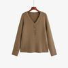Suéter de Punto Casual con Cuello en V para Mujer Tallas Grandes Capa Interior Suéter Básico 2026 Invierno para Mujeres con Curvas 22666