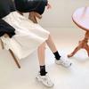 Calcetines Personalizados Blancos para Mujer de Verano Finos Lindos de Cachorro Hasta la Pantorrilla Algodón Puro Patrón Estéreo Dispensado Fábrica de Origen