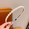 Diadema de Perlas Hecha a Mano de Alta Gama de Moda, Accesorio Versátil para el Cabello Estilo Coreano, Nuevo Pasador de Perlas con Hilo de Pescar