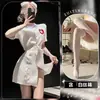 Bêbado Ouvindo Vento Divertido Lingerie Plus Size Sexy Tentação Uniforme de Enfermeira Quente Role Play Uniforme de Enfermeira Conjunto Tentação
