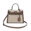 Moda Transfronteriza Comercio Exterior Bolso Kelly para Mujer 2025 Nuevo Bolso Simple Color Contrastante Gran Capacidad Un Solo Hombro Bandolera