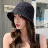 Chapéu de balde de malha vazado da moda de verão para mulheres, chapéu de aba larga para áreas externas, chapéu de bacia de malha casual para todos os tipos de sol