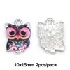 Joyería hecha a mano DIY accesorios de boutique aleación aceite búho pequeño colgante aretes aretes alfiler para oreja material para colgante