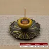 Quemador de Incienso de Color Vidrio con Soporte para Incienso para Ofrenda a Buda, Adorno de Loto al por Mayor, Base para Quemador de Incienso en Casa, Soporte para Incienso