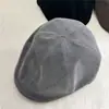 Gorra frontal de ante, estilo retro americano, sombrero versátil para cabeza grande, boina profunda de otoño e invierno, gorra de pico de pato para mujer