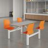 Conjunto de Mesa e Cadeiras para Refeitório Estudantil, Escola, Empresa, Área de Serviço, Funcionário, Trabalhador de Fábrica, Conjunto Integrado de Mesa e Cadeiras para Refeitório