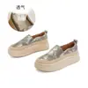 Talla pequeña 34, talla grande 41, mocasines vintage, nuevos zapatos de otoño 2026 para mujer, zapatos blancos versátiles de suela gruesa para aumentar la altura para mujer