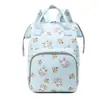 Bolsa maternidade floral de coelho, leve e de grande capacidade, adequada para exportação, uma bolsa de fraldas e mochila versátil com compartimento para aquecedor de mamadeiras, um novo estilo para mães