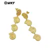 Wt-E763 Design Original Quatro Conchas de Caracol Brincos Longos de Latão Presente Especial de Feriado para Meninas